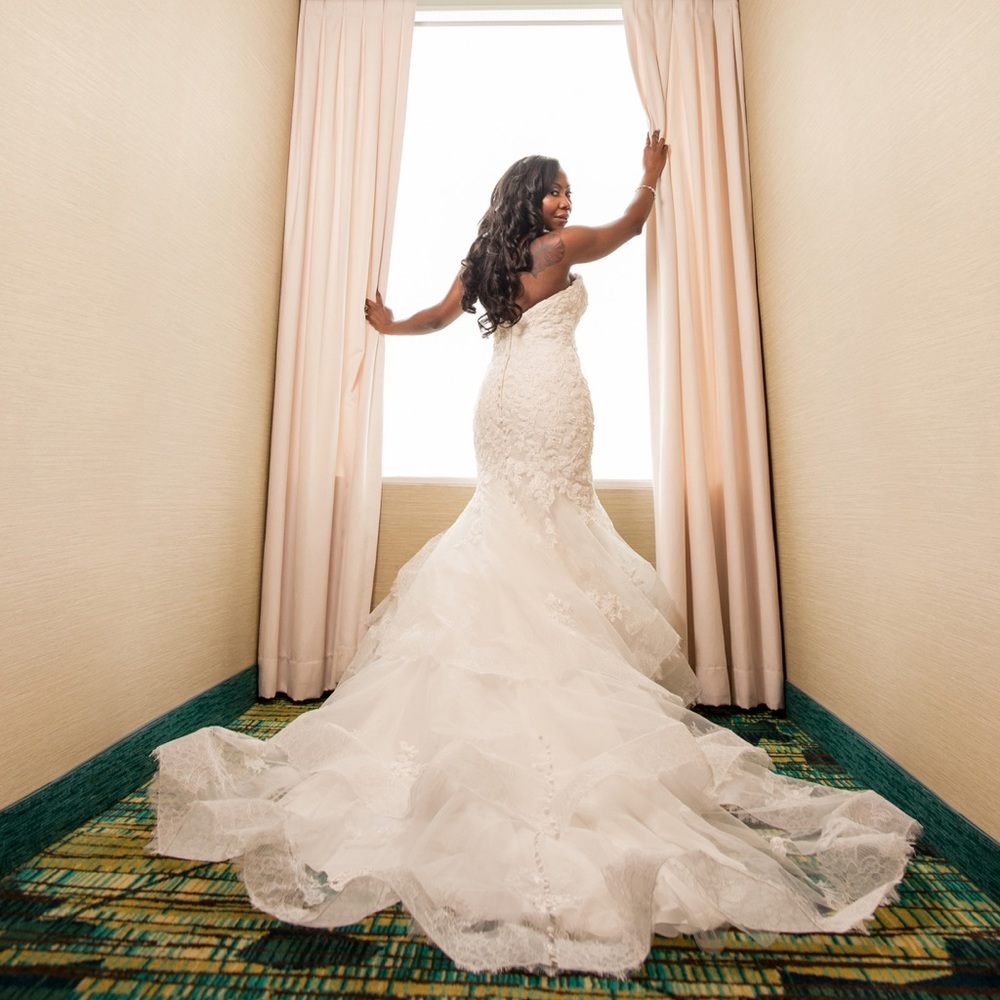 Kleinfeld custom: Daniella Caprese strapless gown